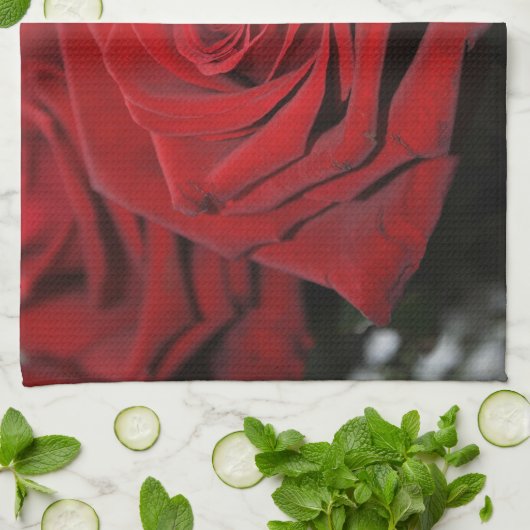 Mooie rode rozen theedoek (Gevouwen)