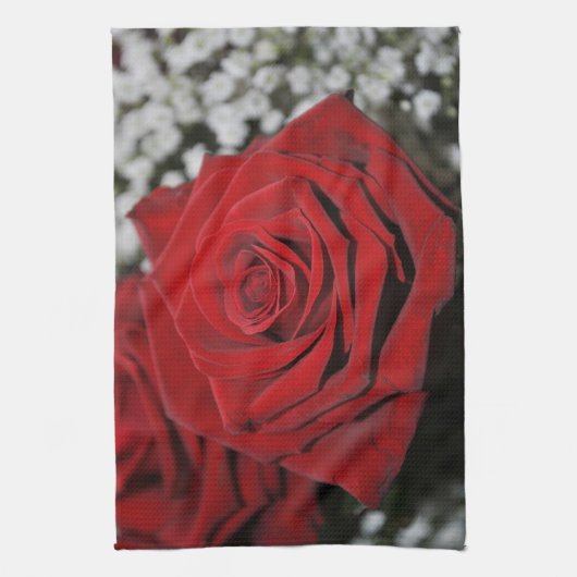 Mooie rode rozen theedoek (Verticaal)