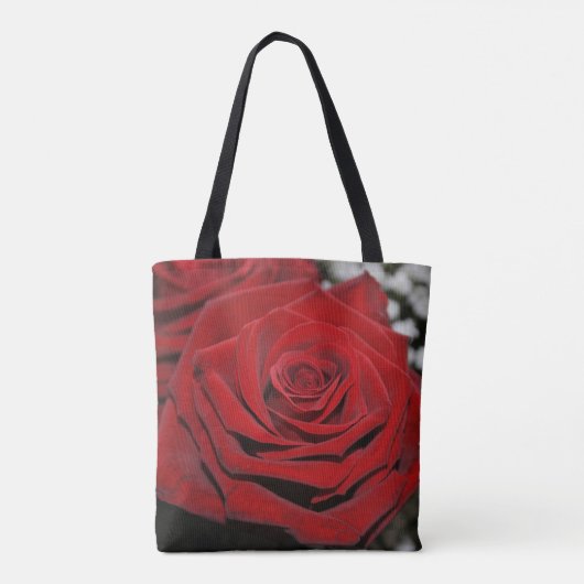 Mooie rode rozen tote bag (Achterkant)