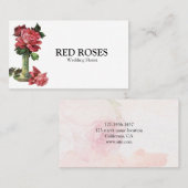Mooie rode rozen visitekaartje (Voorkant / Achterkant)