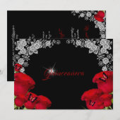 Mooie Rode Rozen Vlinders Quinceanera  Kaart (Voorkant / Achterkant)