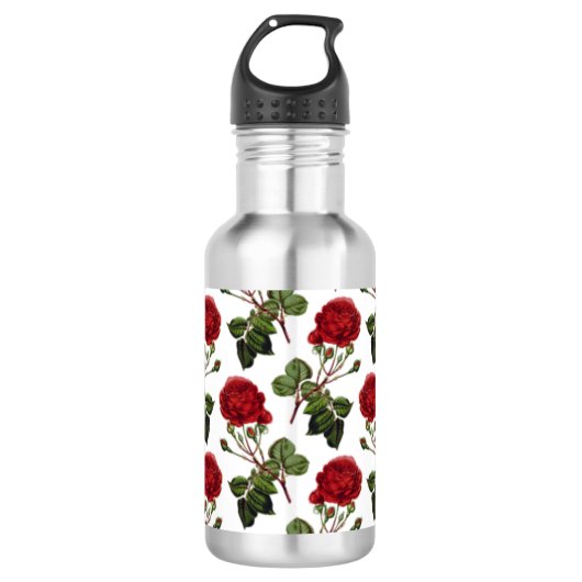 Mooie rode rozen waterfles  (Voorkant)