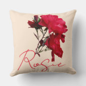 Mooie rode rozennaam Rosie aanpasbaar  Kussen (Achterkant)