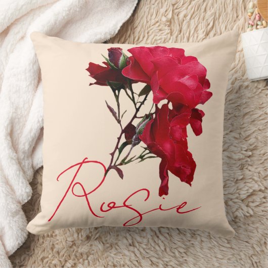 Mooie rode rozennaam Rosie aanpasbaar  Kussen (Deken)