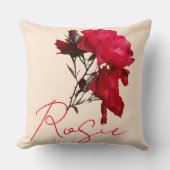 Mooie rode rozennaam Rosie aanpasbaar  Kussen (Voorkant)