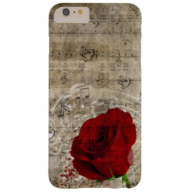 Mooie rode rozenroze muzieknoten zwoegen piano Case-Mate iPhone case (Achterkant)