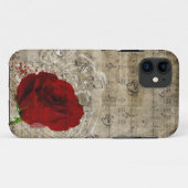 Mooie rode rozenroze muzieknoten zwoegen piano Case-Mate iPhone case (Achterkant (horizontaal))