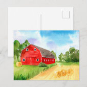 Mooie rode schuur op het boerderij briefkaart (Voorkant / Achterkant)