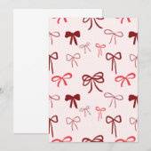 Mooie Rode Strik Uitnodiging (Voorkant / Achterkant)