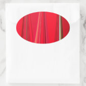 Mooie rode textuur kleur Abstracte kunst ontwerp Ovale Sticker (Tas)