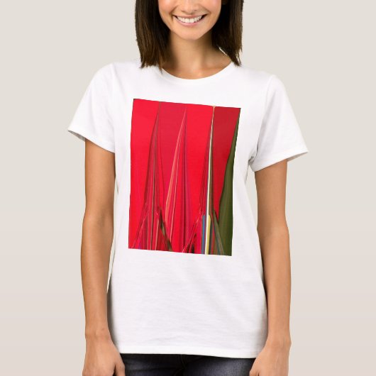 Mooie rode textuur kleur Abstracte kunst ontwerp T-shirt (Voorkant)