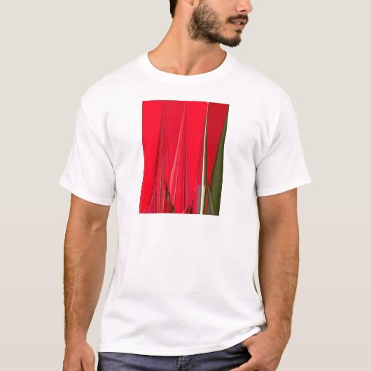 Mooie rode textuur kleur Abstracte kunst ontwerp T-shirt (Voorkant)
