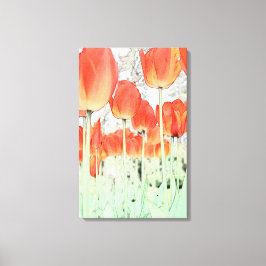 Mooie rode tulp bloemen canvas afdruk