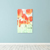 Mooie rode tulp bloemen canvas afdruk (Insitu (Houten vloer))