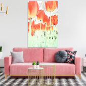 Mooie rode tulp bloemen canvas afdruk (Insitu (Woonkamer))