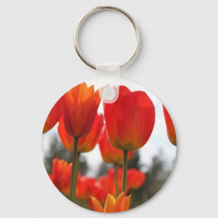 Mooie rode tulp bloemen. sleutelhanger