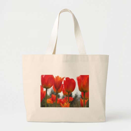 Mooie Rode Tulpbloemen. Grote Tote Bag (Voorkant)