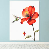 Mooie rode ventilator canvas afdruk (Insitu (Houten vloer))