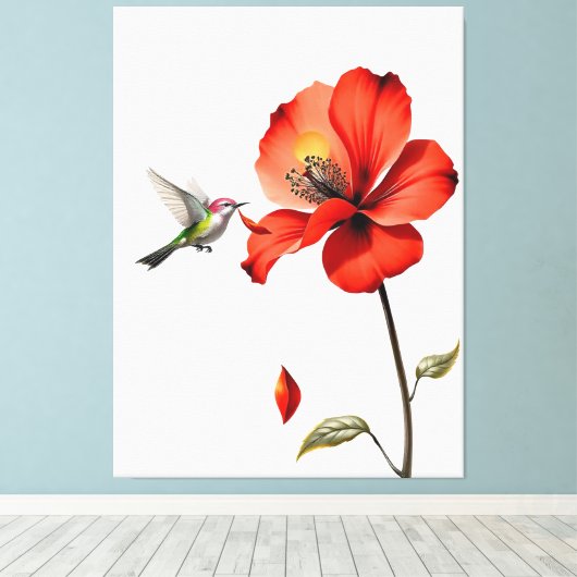 Mooie rode ventilator canvas afdruk (Insitu (Houten vloer))