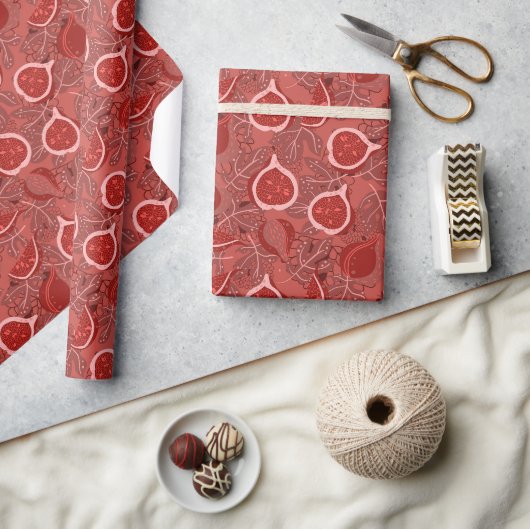Mooie rode vijgenfruitpatroon cadeaupapier (Crafts)