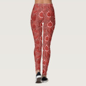 Mooie rode vijgenfruitpatroon leggings (Achterkant)