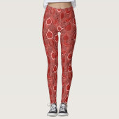 Mooie rode vijgenfruitpatroon leggings (Voorkant)