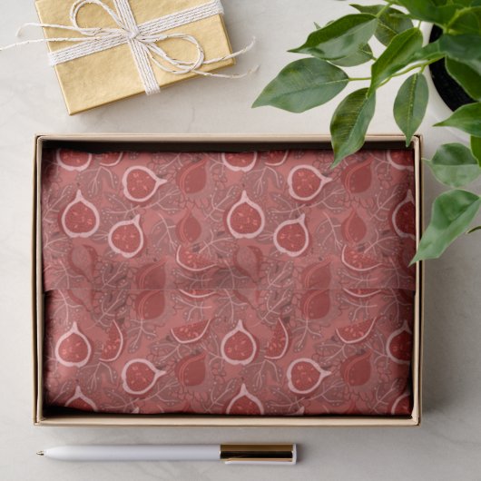 Mooie rode vijgenfruitpatroon tissuepapier (Geschenk)