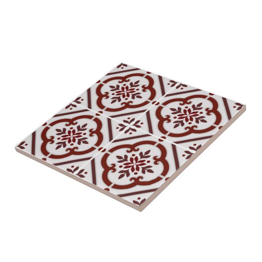 Mooie rode vintage tegeltje (Zijkant)