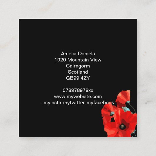 Mooie rode Visitekaartje (Achterkant)