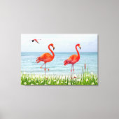 Mooie rode vleermuizen nabij White Flowers Canvas (Voorkant)