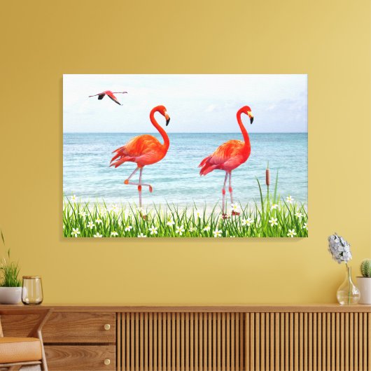 Mooie rode vleermuizen nabij White Flowers Canvas (Insitu (Woonkamer))