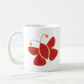 Mooie rode vlinder koffiemok (Links)