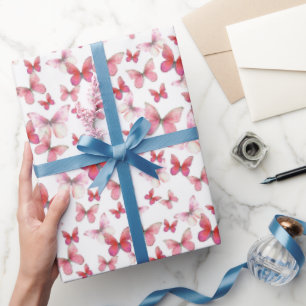 Mooie rode vlinders Patroon cadeaupapier