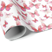 Mooie rode vlinders Patroon cadeaupapier (Rol Hoek)
