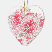 Mooie rode volken keramisch ornament (Links)