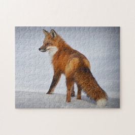 Mooie rode vos in sneeuw legpuzzel