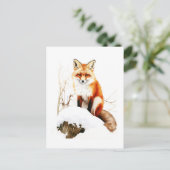 Mooie rode vos in sneeuw - Winter Wildlife Greeti Feestdagenkaart (Staand voorkant)