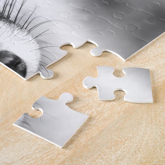 Mooie rode vos in zwart-wit, puzzel (Zijkant)