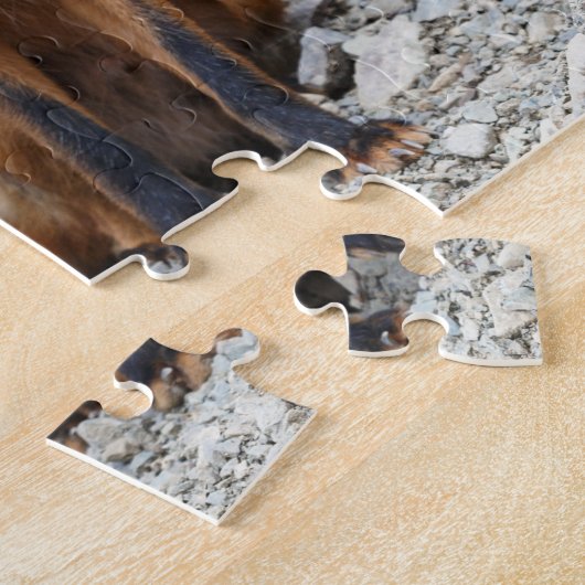 Mooie rode vos met brede open mond legpuzzel (Zijkant)