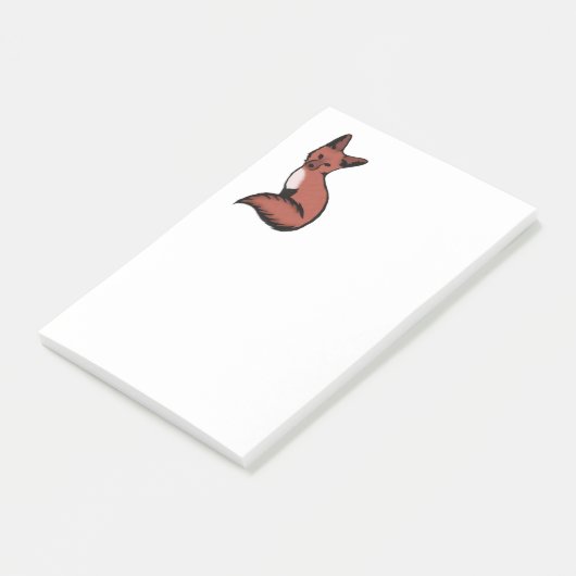 Mooie rode vos post-it® notes (Schuin)