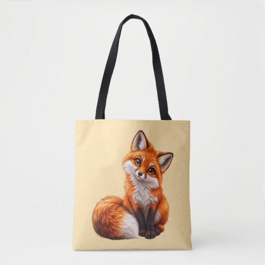 Mooie Rode Vos Warme Crème Canvas Tas (Voorkant)