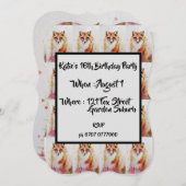 Mooie Rode Vos Watercolour Uitnodiging 16e Verjaar (Voorkant / Achterkant)