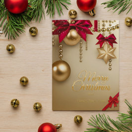 Mooie rode vrolijke kerst nieuwjaar feestdagenkaart