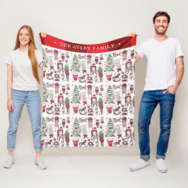 Mooie Rode Waterverf kerst Fleece Deken