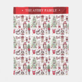 Mooie Rode Waterverf kerst Fleece Deken (Voorkant)