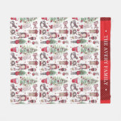 Mooie Rode Waterverf kerst Fleece Deken (Voorkant (Horizontaal))