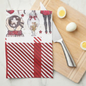 Mooie Rode Waterverf kerst Theedoek (Quarter Fold)