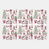 Mooie Rode Waterverf kerstelementen Inpakpapier Vel (Voorkant)