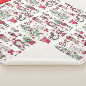 Mooie Rode Waterverf kerstelementen Sherpa Deken (3/4)