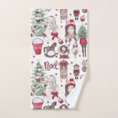 Mooie rode Waterverf kerstnaam Bad Handdoek (Handdoek)